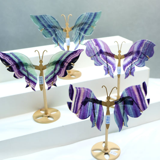 [Wholesale Price]Exquisite Rainbow Fluorite Crystal Butterfly Wings One of A Kind Pieces (Copy)