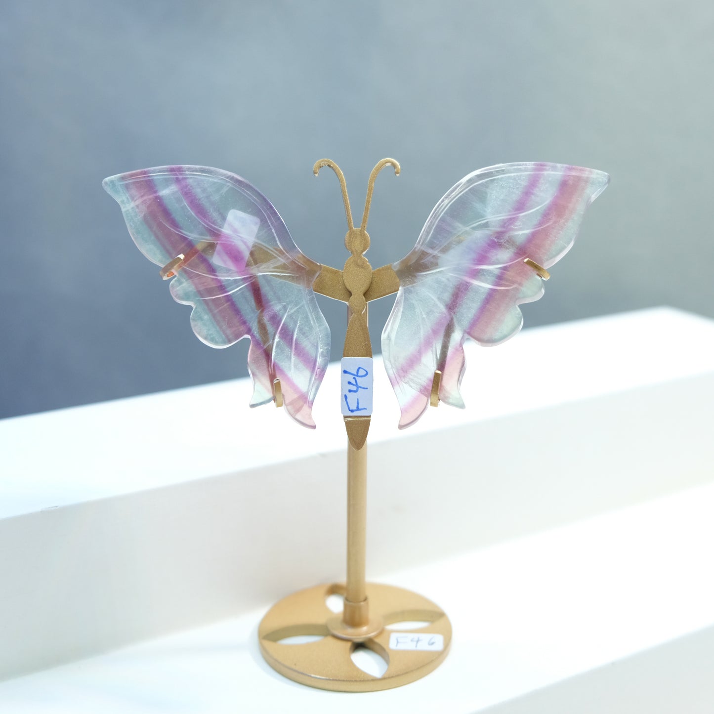 [Wholesale Price]Exquisite Candy Fluorite Pink Fluorite Crystal Butterfly Wings One of A Kind Pieces