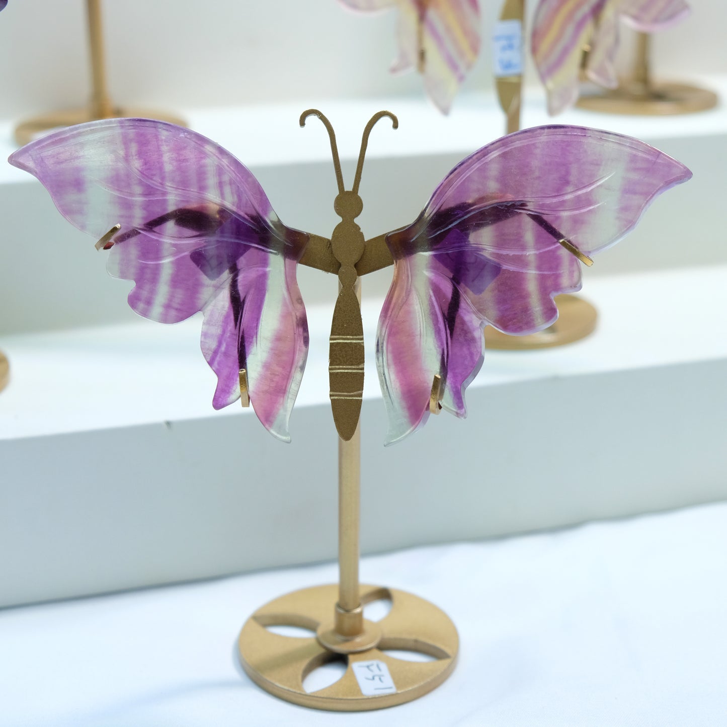 [Wholesale Price]Exquisite Candy Fluorite Pink Fluorite Crystal Butterfly Wings One of A Kind Pieces