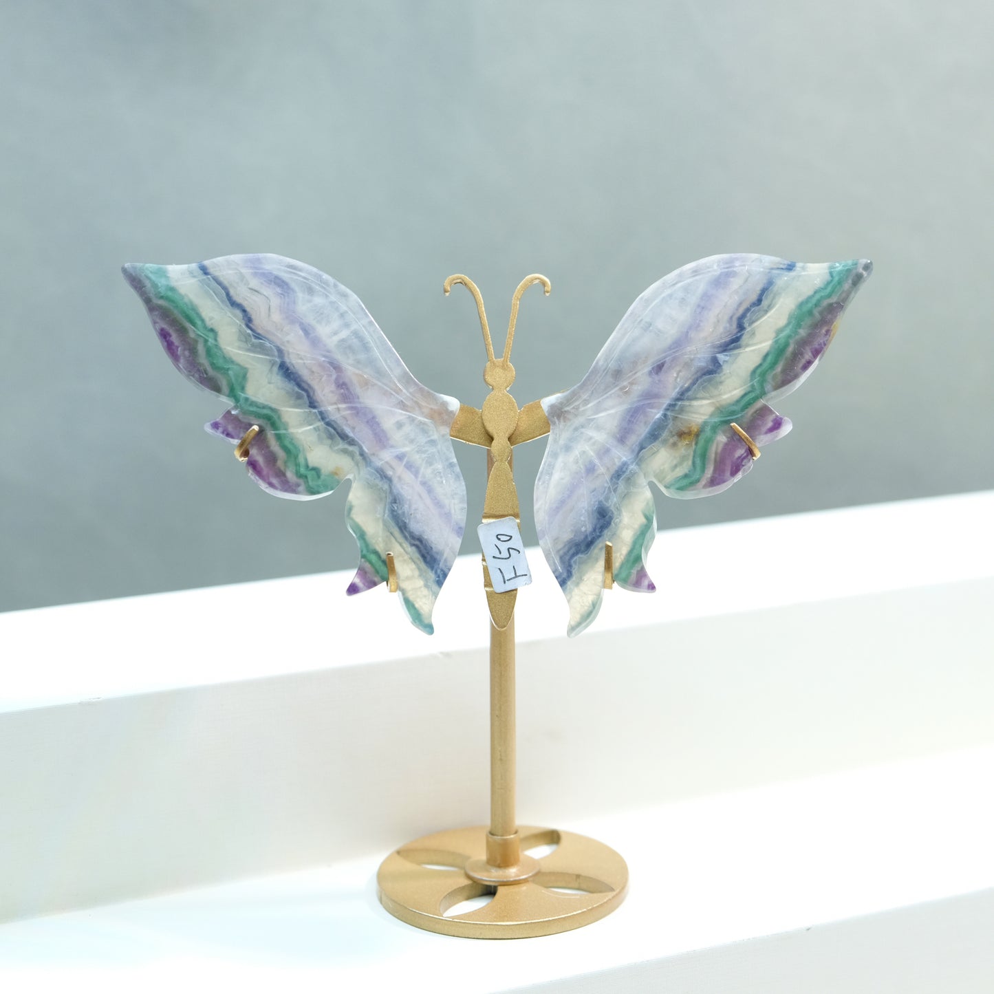 [Wholesale Price]Exquisite Blue Rainbow Fluorite Crystal Butterfly Wings One of A Kind Pieces