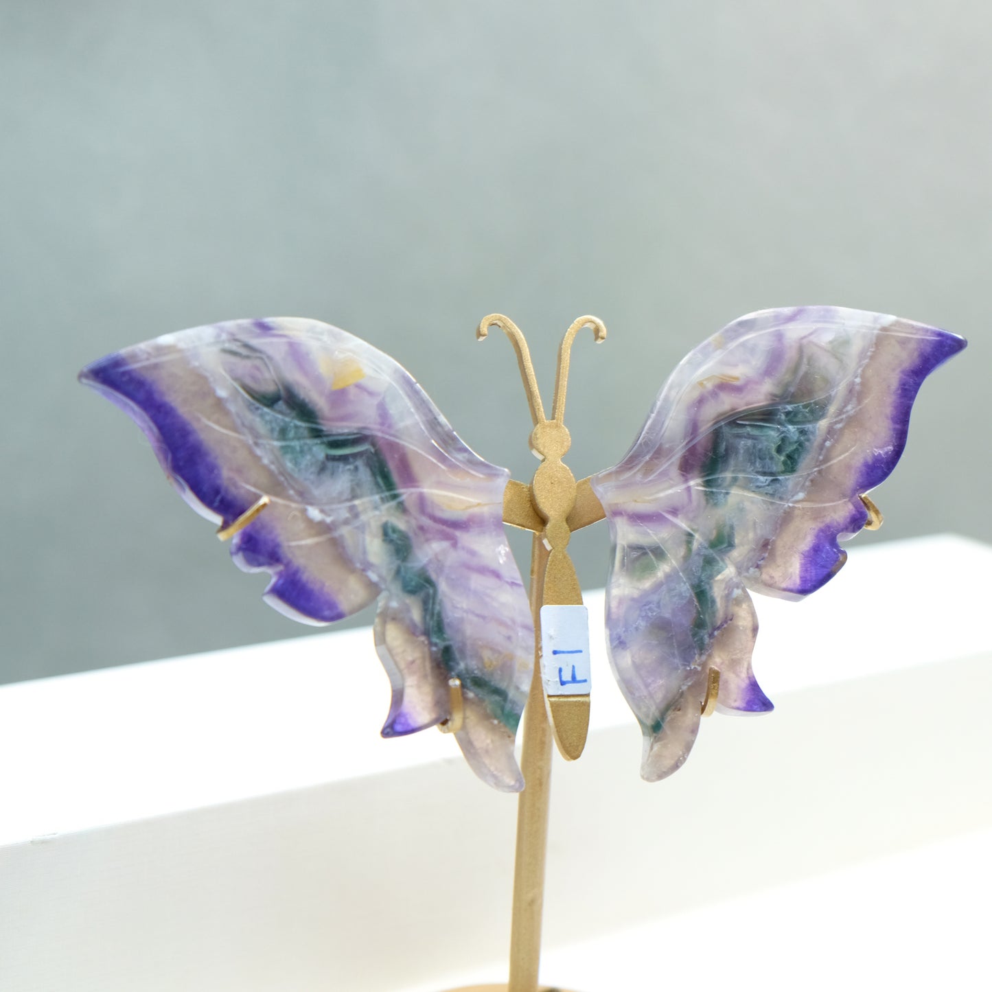 [Wholesale Price]Exquisite Blue Rainbow Fluorite Crystal Butterfly Wings One of A Kind Pieces