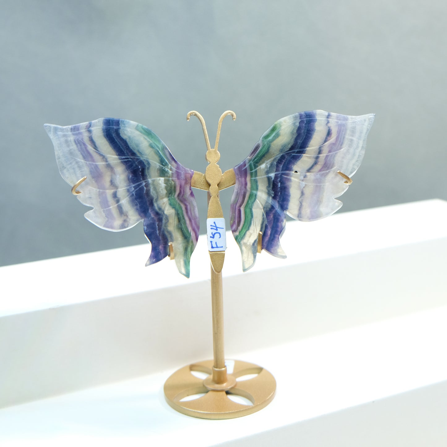 [Wholesale Price]Exquisite Blue Rainbow Fluorite Crystal Butterfly Wings One of A Kind Pieces